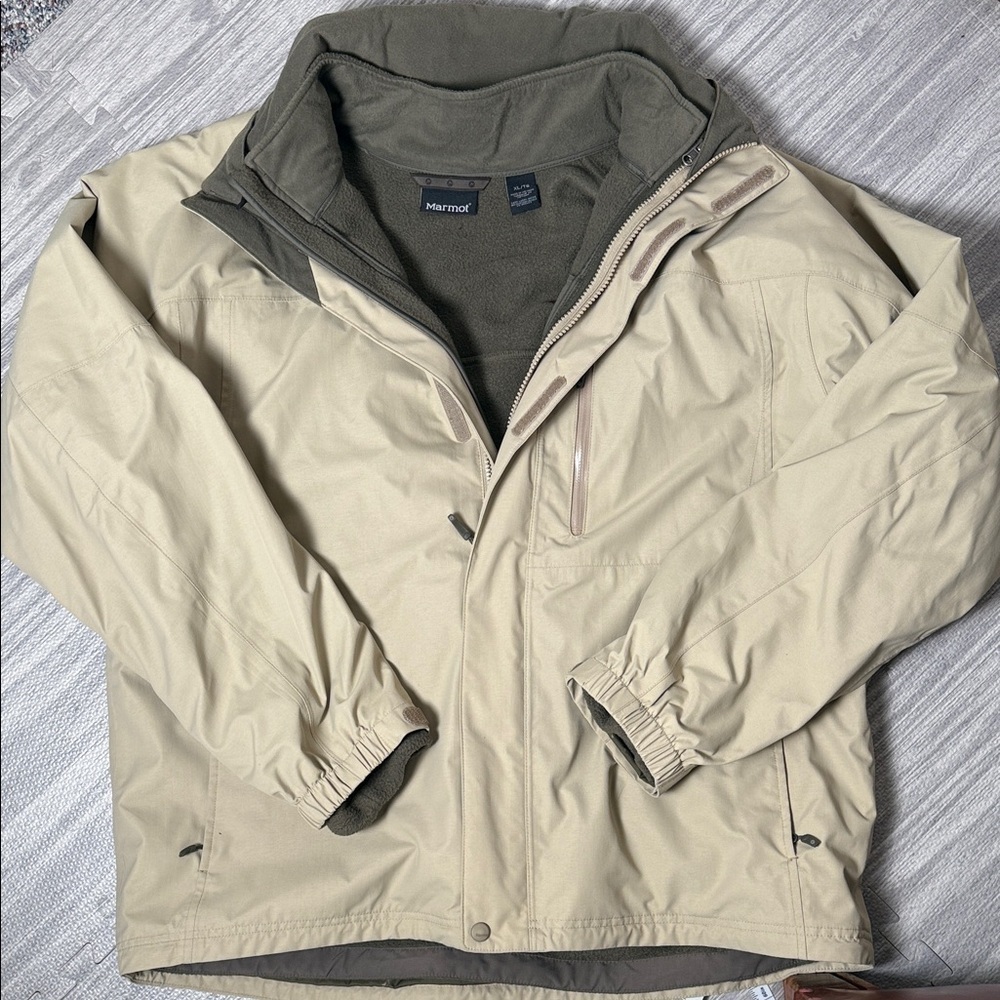 Marmot Men's Tan/Olive Ski Jacket Size XL Tall